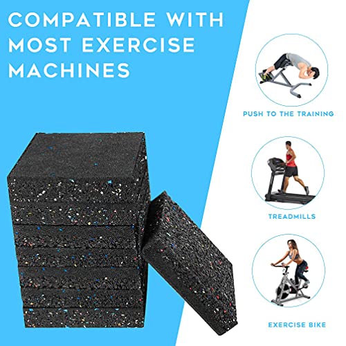 Luwint Thick Treadmill Mat, 5'' x 5'' x 1'', High Density Rubber - color: 8 Pcs Black