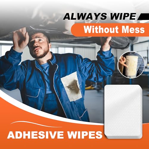 Peel and Stick Multi-Use Cleaning Wipes - Hand Quick Clean, Adhesive Clothing Protectors, Heavy Duty Cleaner Wipes for Painters, Mechanics, Disposable, High Absorbency 6 x 10 in, 20 Count (Pack of 1) - size: 20 Count (Pack of 1)