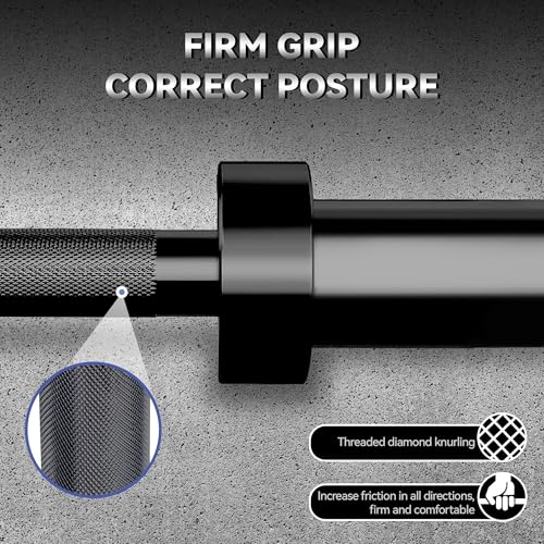 7 ft Barbell Bar - 1500LBS Capacity 2 Inch Weight Bar for Weightlifting/Powerlifting/Strength Training - Heavy Duty & 28 mm Knurled Grip for Squat, Deadlift, Bench Press - color: Black