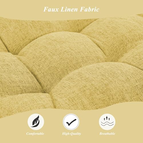 Indoor Bench Cushion for Indoor Furniture 48"x19" Yellow 1 Pc | Thick, Stay in Place, Textured Fabric, for Entryway Window Shoe Storage and Kitchen Bench, Comfort Sitting, Upgrade Decor - color: Yellow
