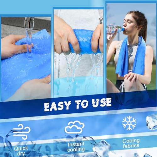 Peryiter 3 Packs PVA Cooling Towel Reusable Instant Cooling Neck Towel Breathable Soft Long Lasting Ice Sports Supplies for Running Hiking Swimming Golf (Dark Blue) - color: Dark Blue