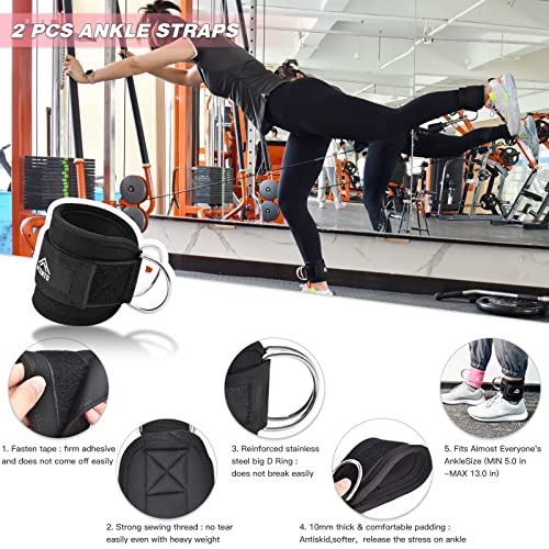 ATENTO 10Pcs Barbell Pad Set with Weight Lifting Belt, Thick Cushion Hip Thrust Pad for Bench Press, Lunges, Workout, Leg Exercise, Squat Bar Pad for Relief Pressure from Neck & Shoulder for Smith machine & Olympic Bars, with 2 Gym Ankle Straps, Hip Resis