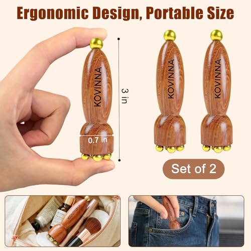 Brass Facial Massage Tool, Eye Massage Stick for Under Eye Gua Sha, Reduces Puffiness, Crow’s Feet & Dark Circles, Traditional Chinese Acupressure Tool, Set of 2 - size: Regular