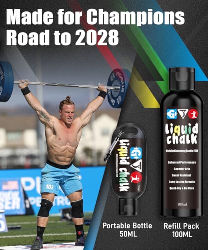Liquid Chalk Mess-Free Gym Chalk 7’s Quick-Drying for Weightlifting, Gymnastics, Rock Climbing, Pole Dancing Sweat Resistant and Long Lasting for Stronger Hand - style: 2x48g+1x96g