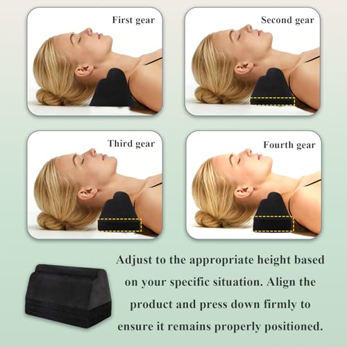 Neck and Shoulder Relaxer, Cervical Neck Support Ergonomic EVA Neck Stretcher Chiropractic Pillows for Pain Relief, Cervical Traction Device for Cervical Spine Alignment, 4 Layer Adjustable