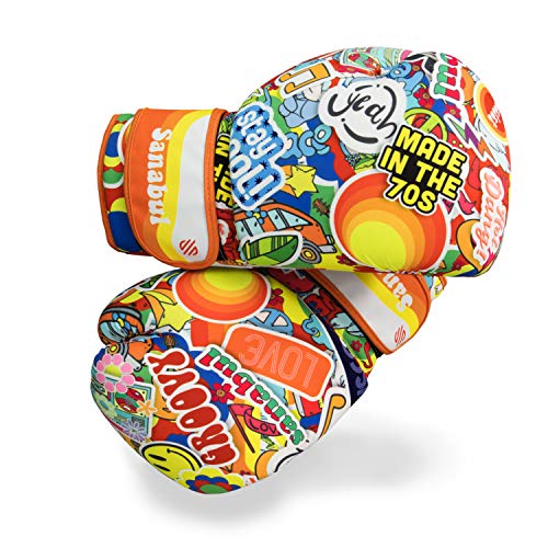 Sticker Bomb Adult Boxing Gloves - color: 70's, size: 12 OZ