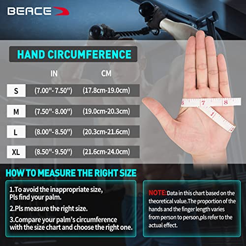 BEACE Full Finger Weight Lifting Gym Gloves with Anti-Slip Leather Palm for Workout Exercise Training Fitness and Bodybuilding for Men & Women - size: Large