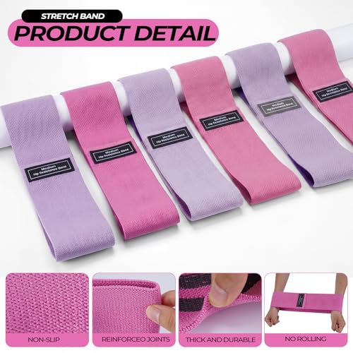Seenelling 18 Pcs Pilates Ring and Ball Set with Resistance Bands Home Workout Pilates Equipment 11.8 Inch Magic Circle with Padded Handles, Mini Ball for Strength, Toning and Flexibility - color: Pink, Purple