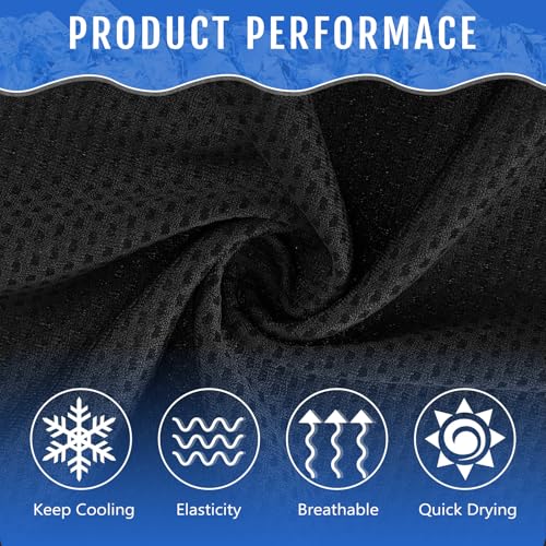 Hosuly 6 Pack Cooling Towels 40"x12" Ice Towel Cooling Neck Wraps Soft Breathable Chilly Stay Cool in Summer for Sports Yoga Golf Gym Activities(Black) - color: Black