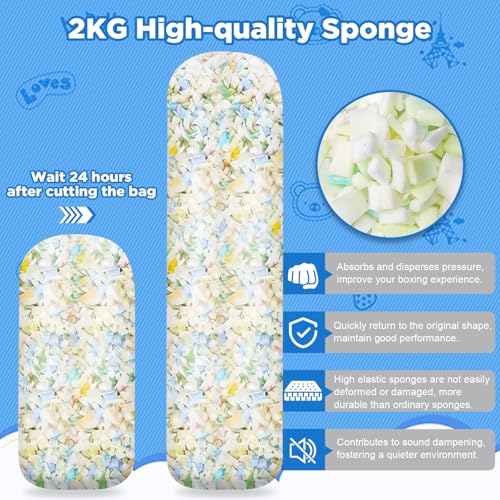 Kids Punching Bag Set, 2.75ft Filled Heavy Bag Kickboxing Bag with 2KG Sponge & 6oz Gloves, Hanging Boxing Bag for Kids Youth Boxing, MMA, Muay Thai, Karate, Martial Art, Home Gym Training - style: Bats