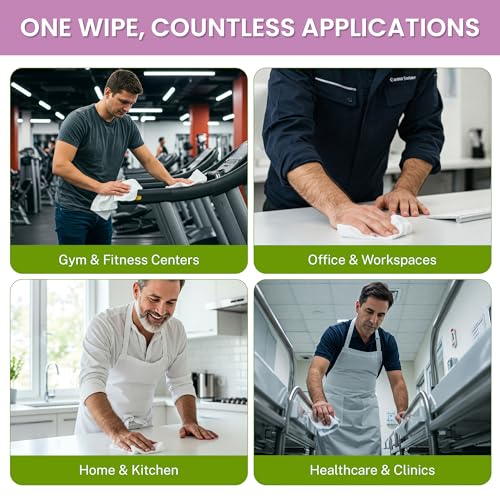 Zoom Active – 6,000 Total Wipes, 4 Rolls of 1,500 – Disinfecting Cleaning Wipes Bulk, Antibacterial Surface Wipes for Gym, Office & Commercial Use, Multi-Purpose Sanitizing Large Refill Rolls
