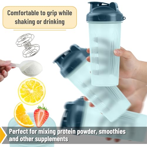 Mr. Pen- Shaker Bottles for Protein Mixes, 28 oz | Leak Proof Shaker Cups with Stainless Steel Wire Whisk Ball for Protein Shakes and Pre Workout, Fathers Day Gift - color: Clear