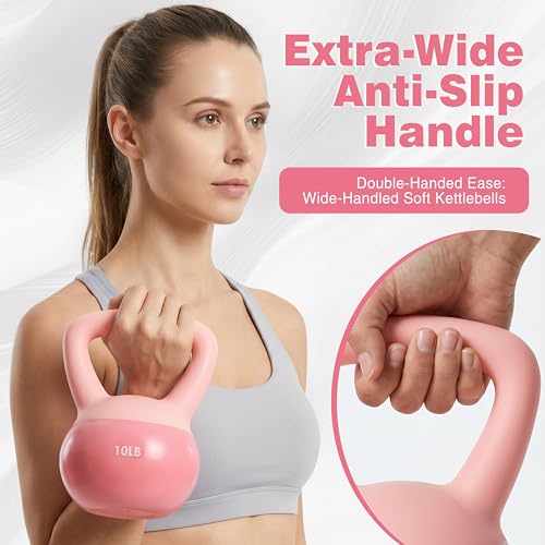 ALTLER Soft Kettlebell 10-50LBS Safe Strength Training Kettlebell Anti-Slip Grip Weight for Home Workouts and Men/Women/Beginners - size: 10LB