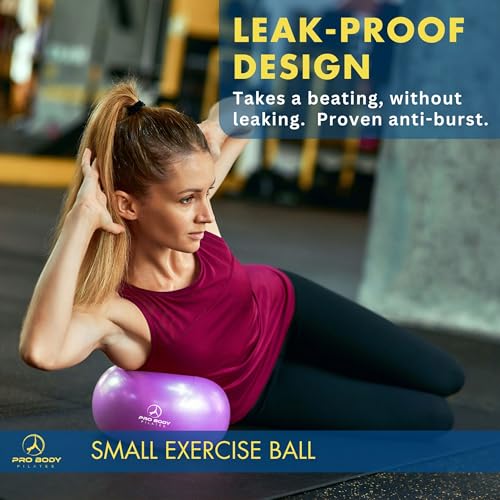 ProBody Pilates Small Exercise Ball - 9 Inch Workout Ball for Stability, Barre, Yoga, Core & Physical Therapy - color: Purple