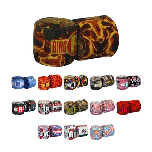 Ringside Apex 180” Boxing Hand Wraps Pair - Durable, Elastic Training Wraps with Hook & Loop Closure, Multi-Color Options, Perfect for MMA, Muay Thai, Kickboxing - color: Lava