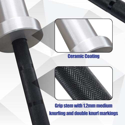 Kids Barbell 5LB Mini Barbell Bar 4ft for Beginner Women & Kids Weighted Bar, Compatible with 2-Inch Weight Plates, for Strength Training Gym Weight Lifting - color: Black&Silver