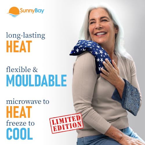 SunnyBay Small Microwave Heating Pad, Microwavable Versatile Cold/Heated Neck and Shoulder Wrap for Back Pain and More, Moist Heat Cotton-Fleece Pad, 6x11 Inches, Blue Star and Royal Flower, Pack of 2 - color: Pack of 2 - Blue Star and Royal Flower