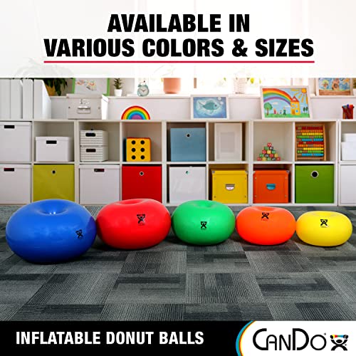 CANDO - 30-1955 CanDo Donut Exercise, Workout, Core Training, Swiss Stability Ball for Yoga, Pilates and Balance Training in Gym, Office or Classroom. Blue, 85 cm W x 45 cm - style: 34-inch