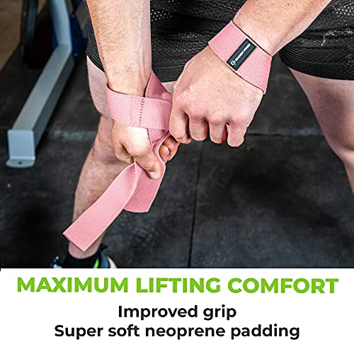 Gradient Fitness Lifting Straps | Wrist Straps for Weightlifting, Deadlift Straps, Lifting Straps for Weightlifting, Straps for Weight Lifting, Weight Lifting Straps for Men/Women, Gym Lifting Grips - color: Pink
