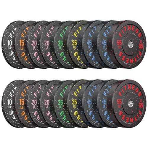 2" Bumper Plates Set Olympic Weight Plates for Barbell Strength Training | Papababe 2Inch Weights Plates Set, Floor Protective Plates, 20-600lbs Rubber Bumper Plates for Weightlifting, Bench Press - size: 540 LB SET, style: High Bounce