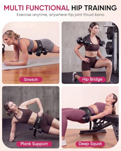 Exercise Hip Thrust Belt - Dumbbell Hip Thrust Belt, Thicken & Widen, Comfortable for Dumbbells, Kettlebells or Plates, Slip Padding, Gym or Home Workouts - color: deep black