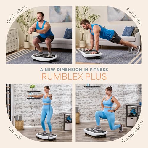 Lifepro Rumblex Plus/Pro 4D Vibration Plate Exercise Machine with 60 Speeds | 3 Motors, 7 Training Modes, Bluetooth Speaker, Wristband Remote — Vibration Plate for Lymphatic Drainage, Muscle Activation - color: White, size: Small