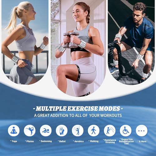 BECOJADDE Ankle Weights for Women Wrist Weights Set of 2 (1 lb/2 lb Each) Adjustable Arm Leg Weight for Womens Men Suitable for Walking Swimming Running Pilates Yoga Gym - color: Grayish White, size: 2lb Pair (1lb Each)