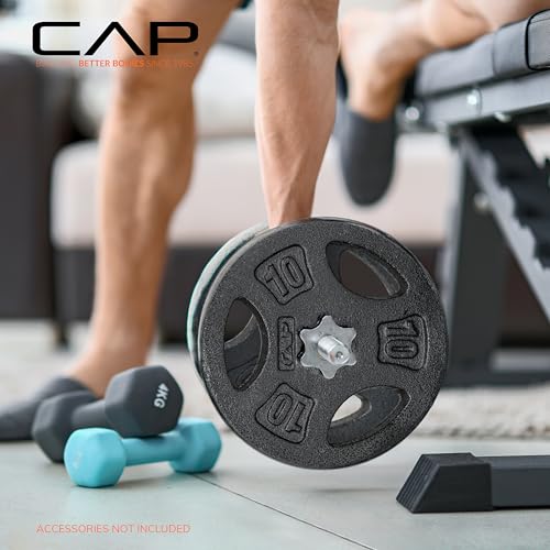 CAP Barbell Standard 1-Inch Grip Weight Plates - color: Black, size: 5 lbs Plate Pack (x4)