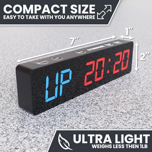Synergee Magnetic Gym Timer – LED Display Interval Timer