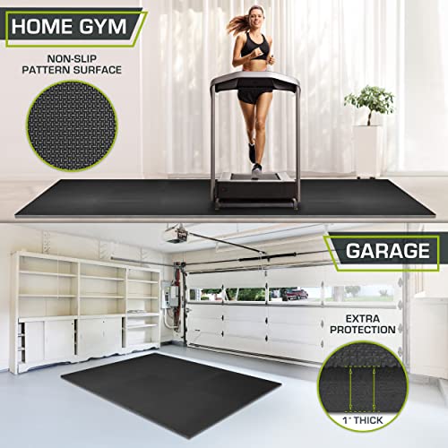 ProsourceFit Weaved Pattern Extra Thick Exercise Puzzle Mat 1-inch, EVA Foam Interlocking Tiles for Protective, Cushioned Flooring for Home and Gym Equipment; Black, 72 SQ FT, 18 Tiles - color: Black, size: 18 Pack (72 SQ FT)
