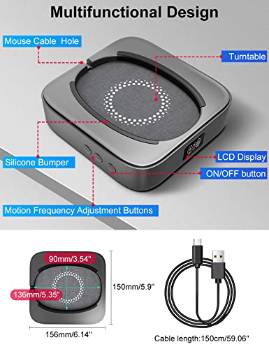Meatanty Undetectable Mouse Mover Usb Physical Mouse Jiggler Moves Mouse Randomly, Automatic Mouse Mover Device with Cover, LED Display and ON/OFF, Running Frequency Adjustable, Keeps PC Laptop Active | Random movement and frequency adjustable with switch