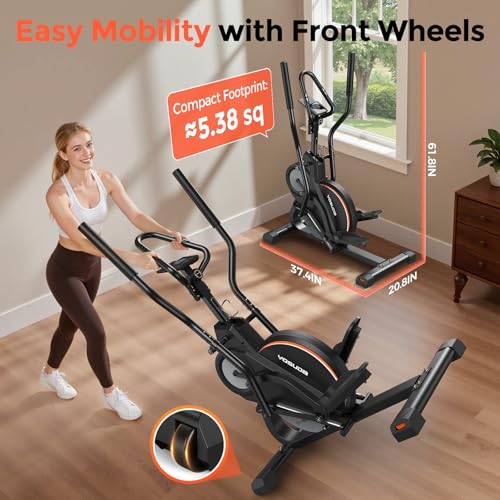 YOSUDA Elliptical Exercise Machine, Compact 3-in-1 (Elliptical + Cardio Climber + Stair Stepper) Elliptical for Home with 45°Incline, 15.5IN Stride, 16 Levels Resistance, Support Kinomap/Fed APP