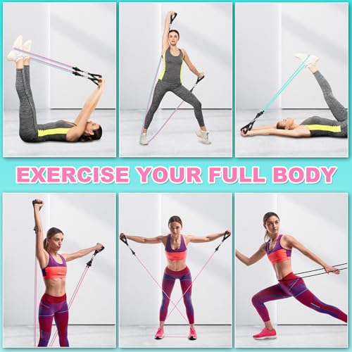 Resistance Band Set. Exercise Bands with Handles, Door Anchor and Ankle Strap. Home Gym, Supports Full-Body Workouts - with Training Guide and Fitness Video