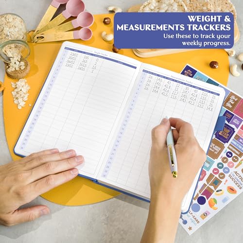 Legend Wellness Planner & Food Journal – Daily Diet & Health Journal with Weight Loss, Measurement & Exercise Trackers – Lifestyle & Nutrition Diary – Lasts 6 Months, A5 size – Mystic Blue - color: Mystic Blue Debossed, size: A5 (5.8” x 8.3”)