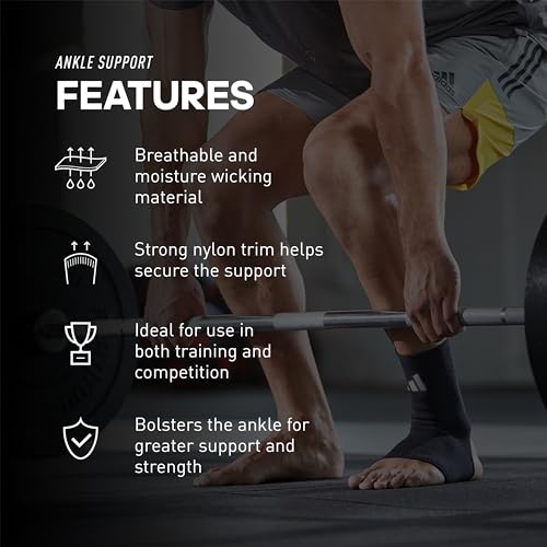 adidas Support Ankle Sleeve, Ergonomic Ankle Compression Sleeve - size: Medium, style: adidas Ankle Support