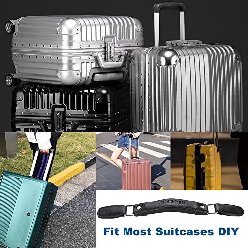 2PCS Luggage Handle,150mm Leather Pull Handle Grip, Black Suitcase Handle Carry Strap Replacement Part for Luggage Suitcase Box Black Tone