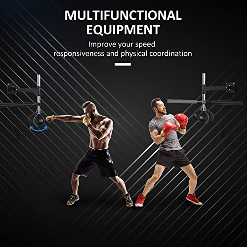 Lightweight Fast-Reflexes Speed Bag, Boxing Punching Bag Wall Mount, Height Adjustable, for MMA, Martial Arts, Boxing Equipment for Home Training, Heavy-Duty, 9" H x 7" Dia.