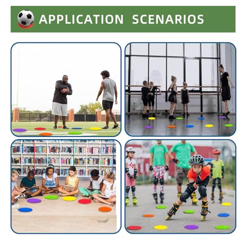 Spot Markers 4 Inch 9 Inch Non Slip Rubber Floor Markers Flat Field Cones Poly Dots for Classroom Dance Sports Soccer Basketball Speed Agility Training - style: 9inch 9pcs