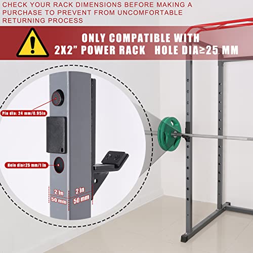 SYL Fitness J-Hooks for Squat/Power Rack - Available in 2"x2" and 3"x3", Heavy Duty J-Cups Barbell Holder with UHMW Pads - color: For 2"x2" Rack with 1" Hole