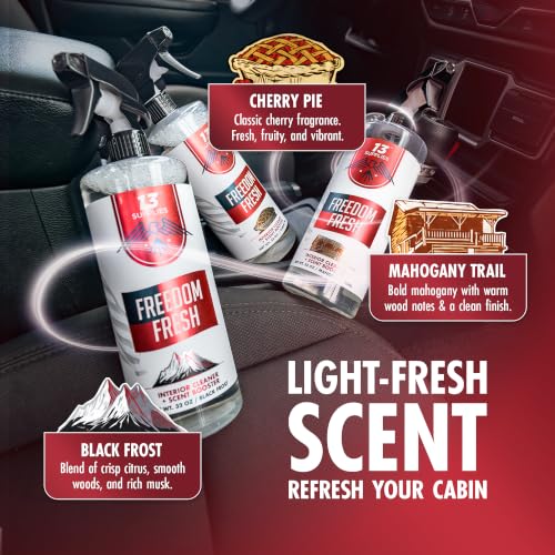 Freedom Fresh Car Interior Cleaner Spray, Mahogany Trail, 32 oz | Auto Cleaner for Headliner, Mat, Interior Vehicle Cleaning, Car Dashboard Cleaner Stain Remover, Restores Shine