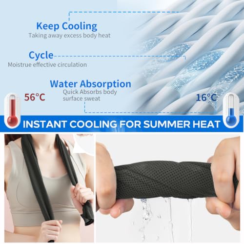 Puomue 5 Pack Cooling Towels, 40 Inches X 12 Inches, Breathable Soft Chilly Microfiber Towel for Yoga, Sport, Running, Workout, Gym, Camping and Fitness, Grey - color: Grey