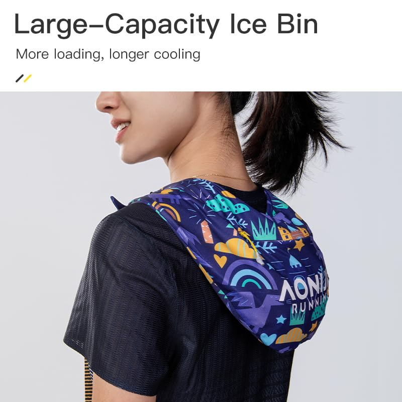 AONIJIE New Sports Ice Towel for Women and Men Quick-Drying and Neck Sun Protection Triangle Can Hold Ice for Running Cycling