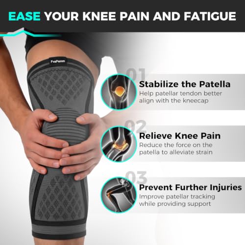 Knee Brace for Women & Men, Knee Compression Sleeve for Knee Pain | 2 Pack Soft Knee Brace for Arthritis, Workout, Runniing, Sports, Meniscus Tear, ACL & Arthritis Pain Relief, Black, S