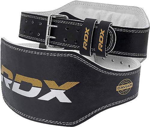 RDX Weight Lifting Belt Gym Exercise Workout, 6 inch Leather Padded Lumbar Back Support Men Women, 10 Adjustable Holes, Powerlifting Bodybuilding Deadlift, Squat Fitness Strength Training Equipment - size: 2XL Fits 37 to 43 Inches
