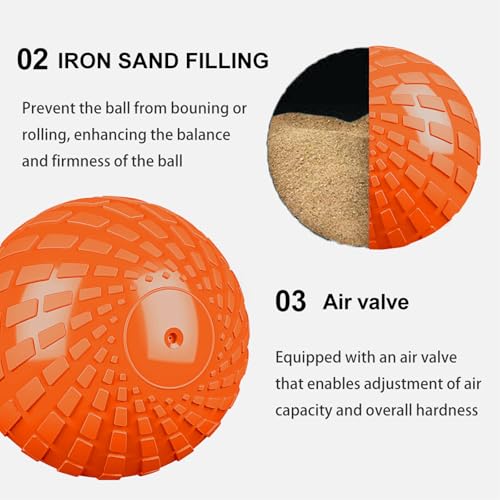 Medicine Ball 8, 10 lbs Slam Ball Weighted Balls for Exercise Strength and Crossfit Workout - color: Dynamic Orange, size: 10 LB