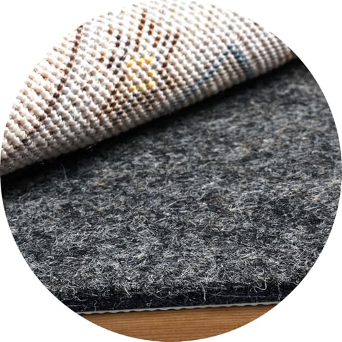 BAGAIL Felt and Natural Rubber Backing Rug Pads 1/8” Thick, Round 4 Feet Non Slip Rug Gripper Keep Rugs in Place, Under Area Rug Protective Cushioned Pads, Carpet Runners, Hardwood Floors Protection - size: 4' (Round), style: 1/8" Thick