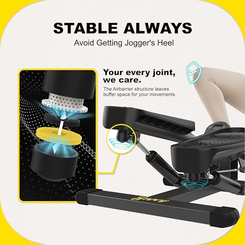 ZIWWVY Stepper Machine with Resistance Bands, Mini Stepper with 300LBS Weight Capacity, Twist Stepper for Full Body Workout, Adjustable Step Height, Smooth and Quiet, Step Machine for Men Women - style: Large Foot Model
