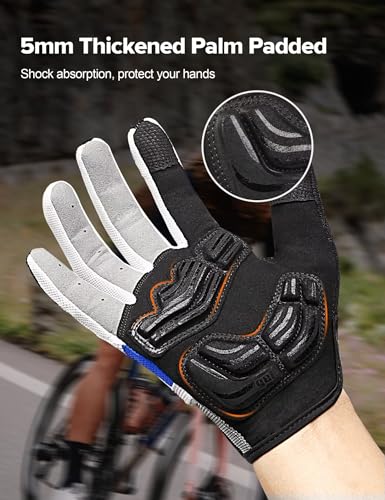 INBIKE Cycling Gloves for Men/Women Bike Gloves with Touchscreen-Padded Anti-Slip Mountain Biking MTB Bicycle Gloves for Cycling/Workout/Gym/Outdoor - color: Blue, size: Large