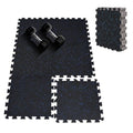 Upgraded 100% Rubber Flooring 0.6in Extra Thick - Interlocking Puzzle Floor Tiles for Home Gym Heavy Workout Equipment - Rubber Floor Tiles Non-Slip - Noise Reduction & Shock Bsorption - 6Pcs