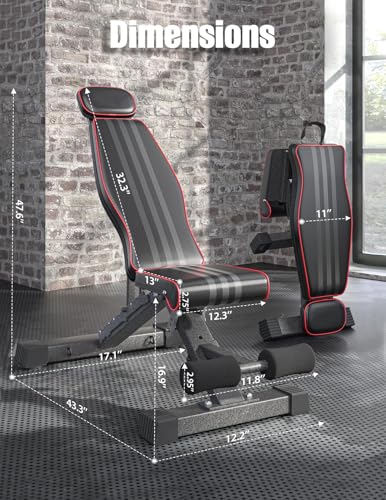 Adjustable/Foldable Weight Bench, 660LBS Home Gym Workout Bench Lifting Sit-up Exercise Bench for Bench Press - color: Black-Grey